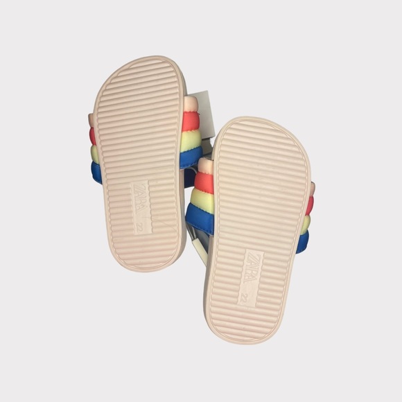 Zara Colorful Elastic Band Cream Sandals - Picture 4 of 4